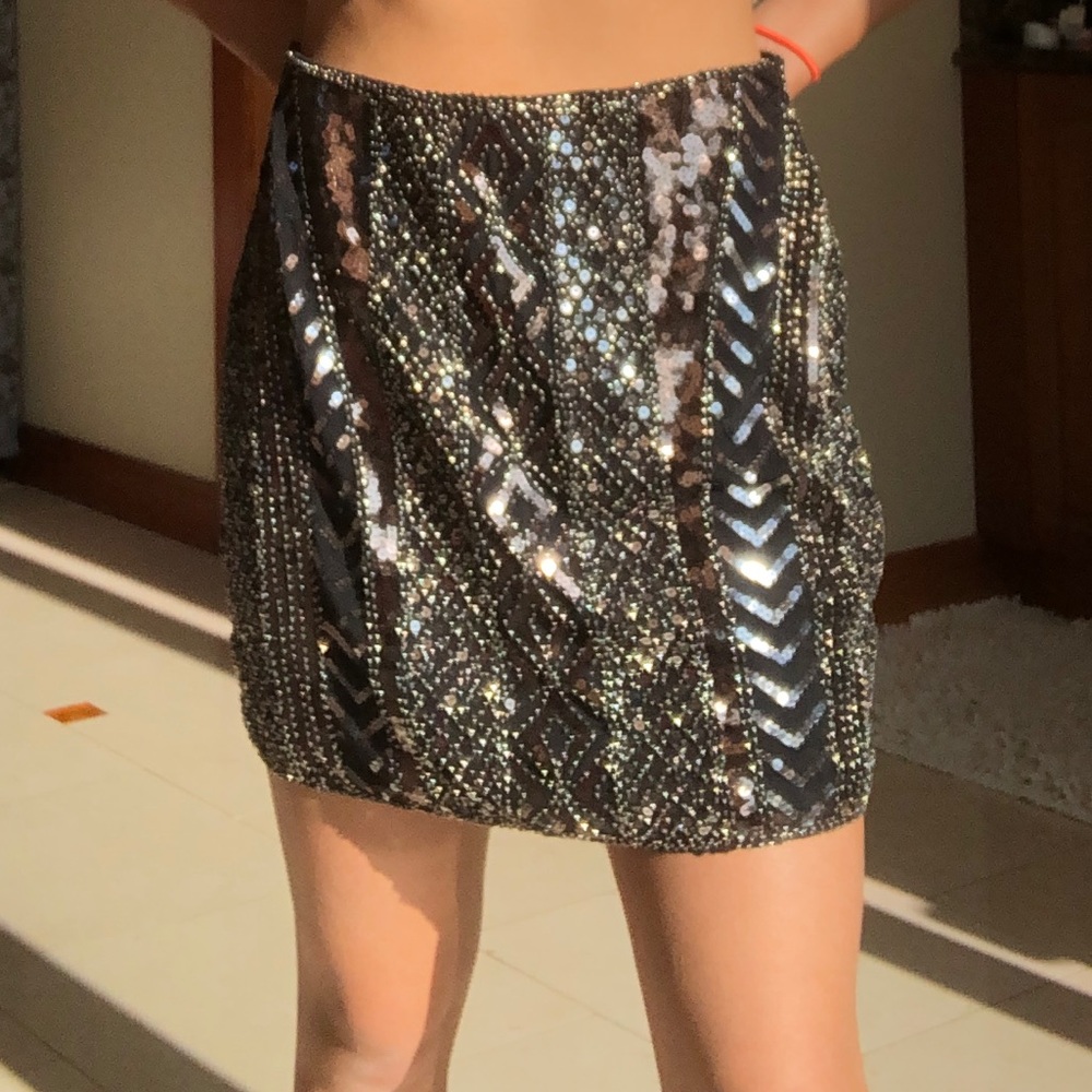 Lulu’s Black Sequin Skirt